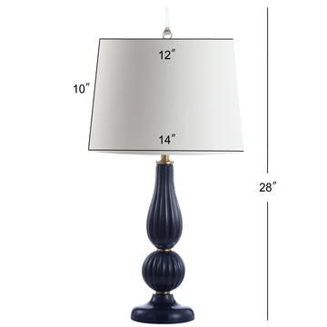 Maddie 28" Glass/Metal LED Table Lamp - JONATHAN Y